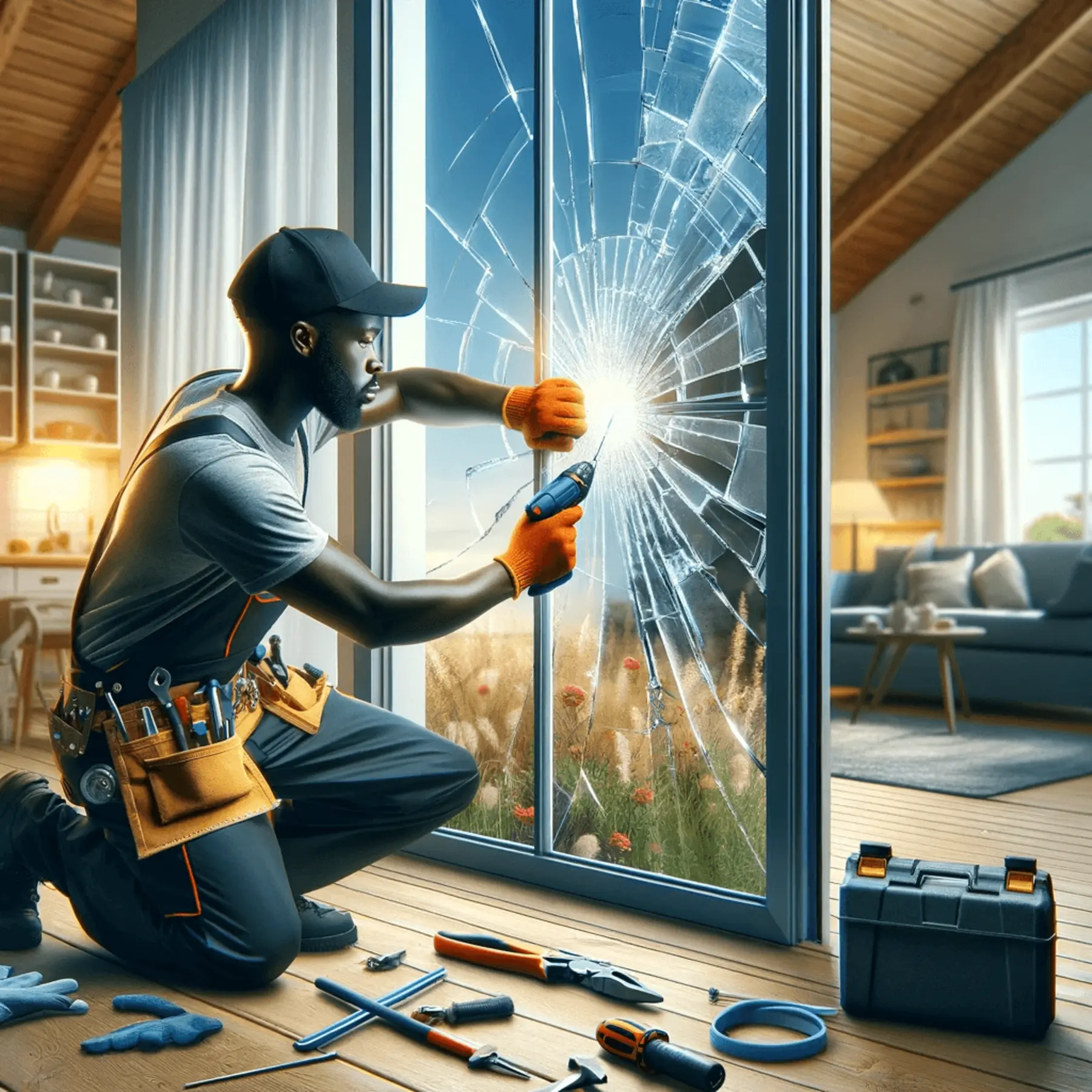 Reparatur von Glasinstallationen